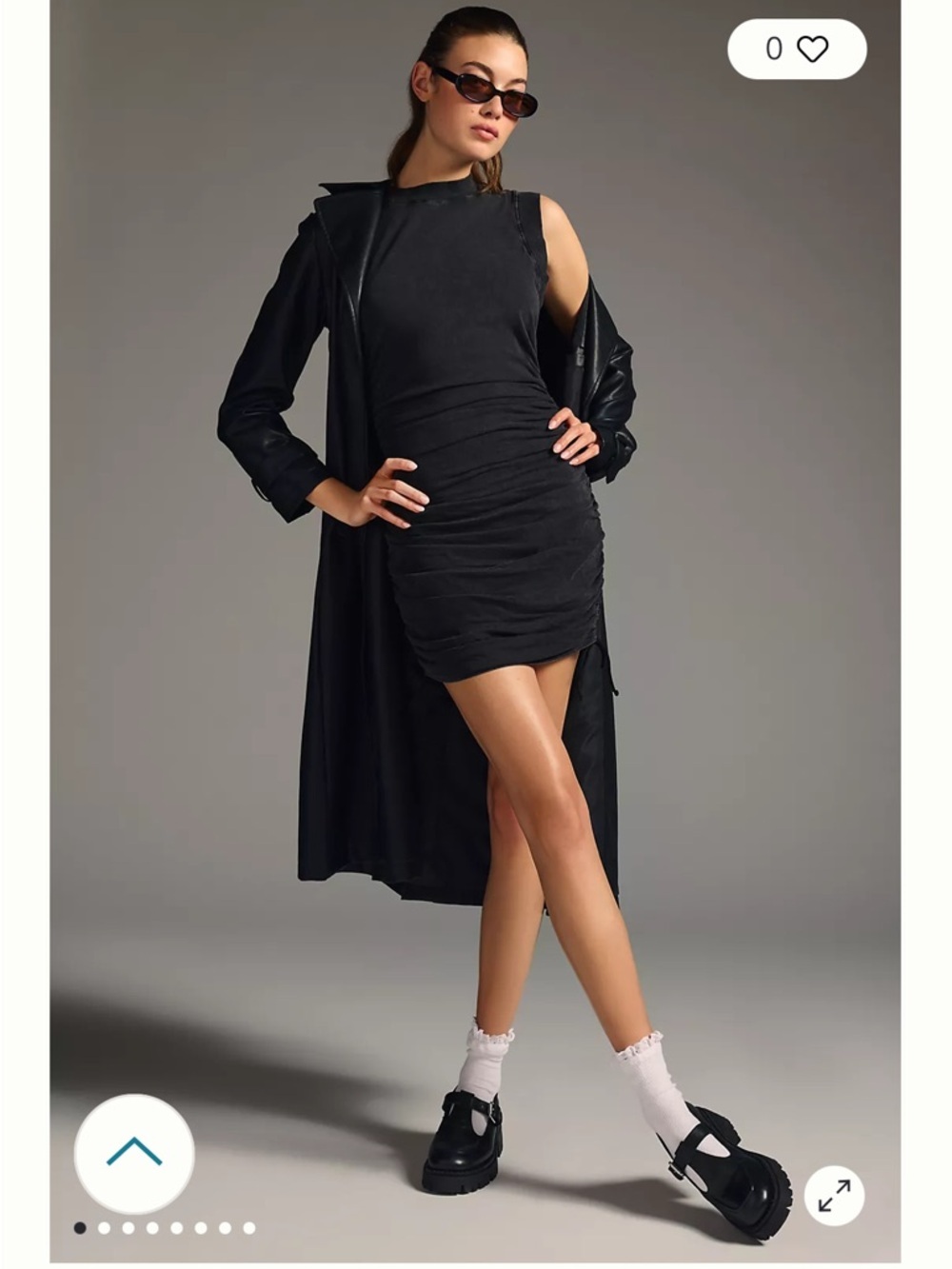 Anthropologie Daily Practice After Dark Ruched Dress